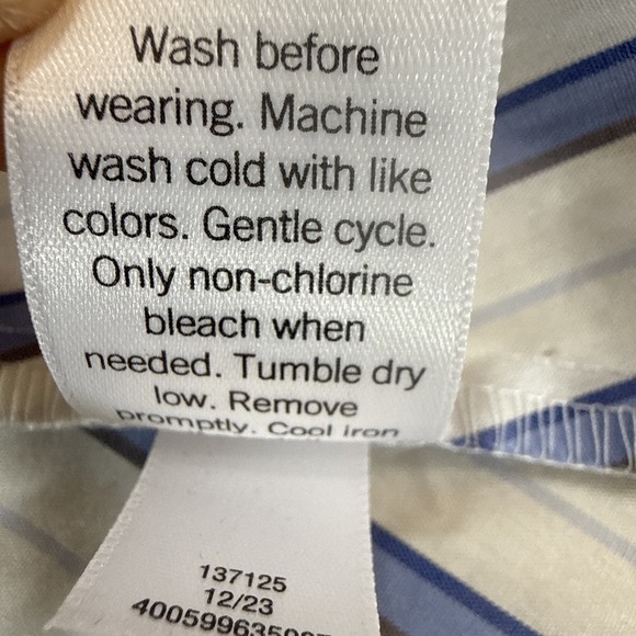 Nine West Midi Dress XS Blue White Stripe Cutout Smocked Back Coastal Beachy - Picture 13 of 15